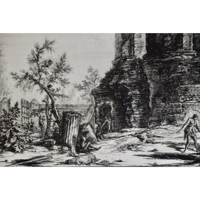 Ancient Roman Temple Architecture: An 18th Century Framed Etching by Piranesi, 1763 For Sale - Image 4 of 7