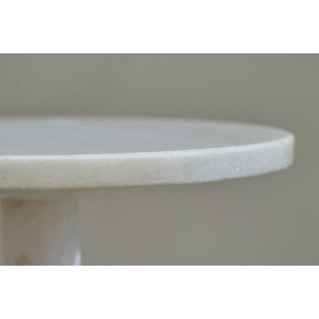 Art Deco Side Table in Carved Alabaster and Patinated Brass, Italy, 1940s For Sale - Image 9 of 11