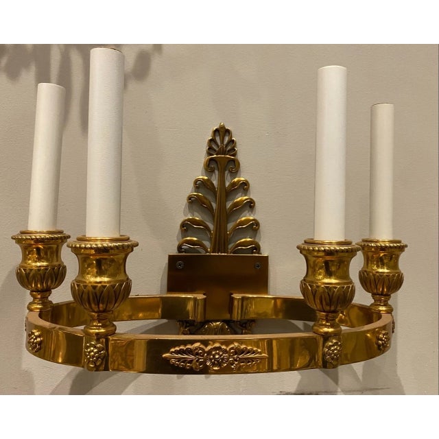 10” tall 13” across 7” deep Illuminate your space with the timeless grandeur of this exquisite vintage four-light wall...
