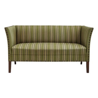 Danish Green Wool and Beech 2-Seater Sofa, 1970s For Sale