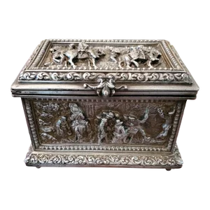 Early 19th Century Antique Jewel Box Casket With Dancing Figures Hallmarked