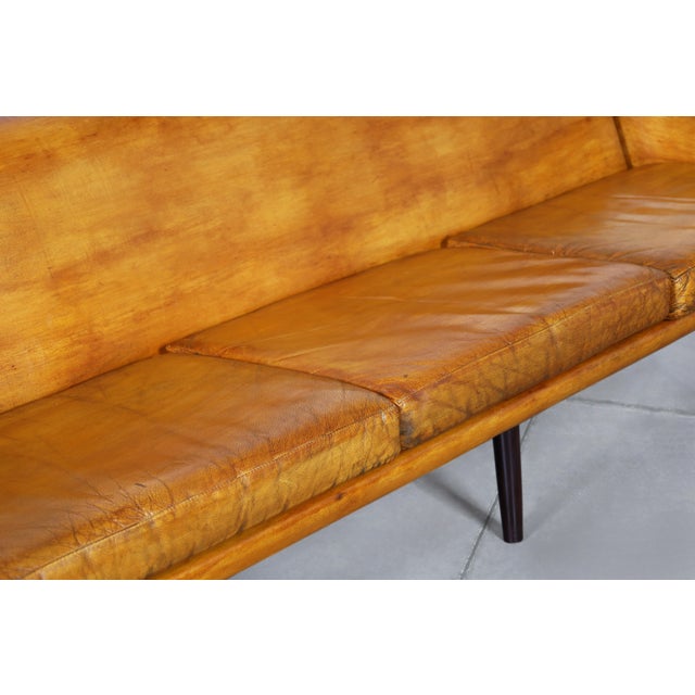1960s Mid-Century Modern Brazilian Rosewood and Leather Sofa, 1960s For Sale - Image 5 of 13
