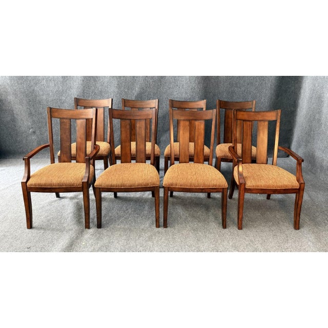 9 Piece Lane Furniture Dining Set With Leaf and Pads For Sale - Image 10 of 18