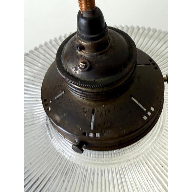Art Nouveau Prismatic Glass Pendant Light from Holophane, Germany, 1910 For Sale - Image 9 of 17
