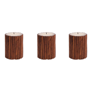 Cinnamon Stick Scented 5" Pillar Candles, Set of 3