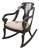 Antique American Carved Wood Rocking Chair With Needlepoint Seat For Sale