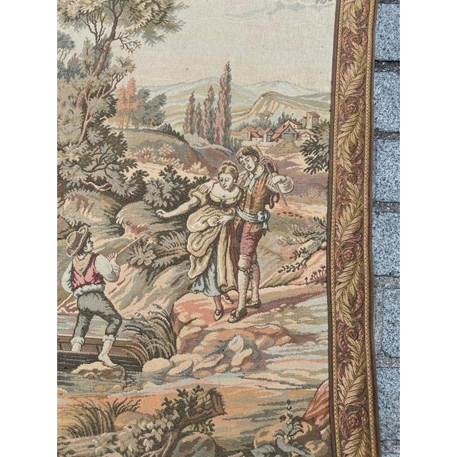 Vintage French Aubusson Style Jacquard Tapestry, 1970s For Sale - Image 18 of 18