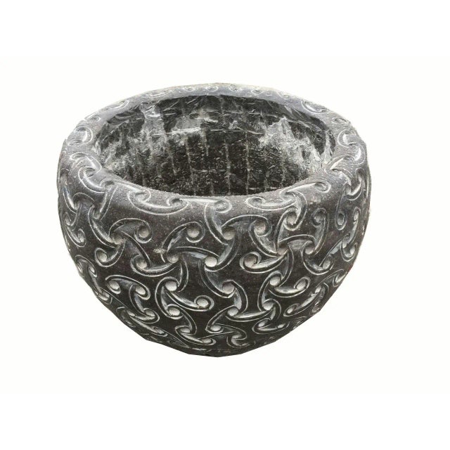 This beautifully hand carved stone planter can be used indoor or outdoor. Item No.: SW1615 Dimension: 17W, 17D, 13H Circa:...