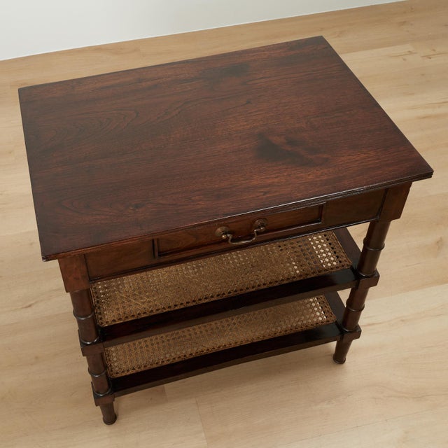 Pair of Antique British Colonial Rosewood Three Tiered Stands For Sale - Image 10 of 18