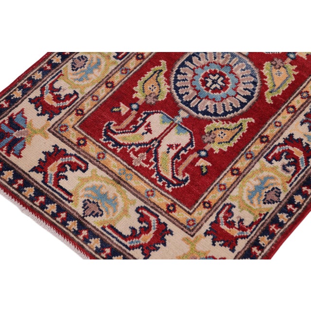 Shabby Chic Southwestern Kazak Rustic Red/Beige Wool Rug - 2'0''x3'0'' For Sale - Image 3 of 10