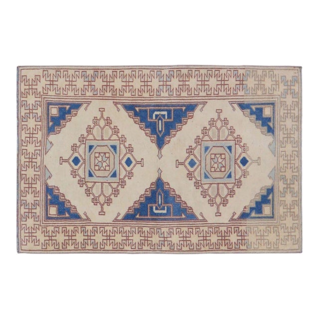 Vintage Turkish Anatolian Knotted Wool Rug, 2'10''x4'4'' For Sale