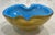 1970s Vintage MCM Alfredo Barbini Murano Art Glass Bowl Ashtray Blue & Brown For Sale - Image 5 of 9