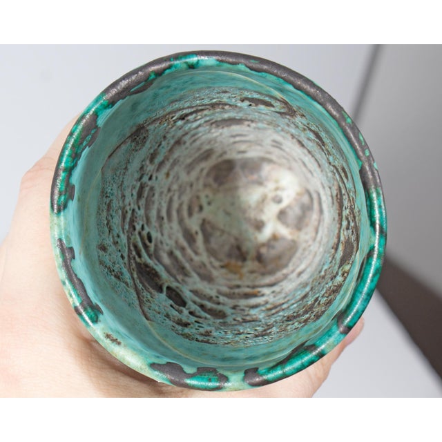 Vallauris France Pottery Tumblers With Lava Glaze For Sale - Image 4 of 8