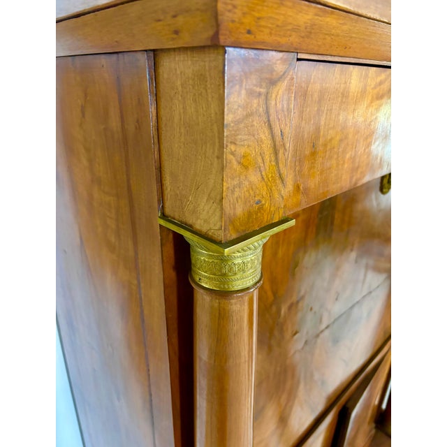Brown Large French Empire Walnut Secretaire Abattant, Early 20th Century For Sale - Image 8 of 18