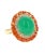 Contemporary Emerald Sapphire Diamond Yellow Gold Cocktail Ring Size 7 For Sale - Image 3 of 7