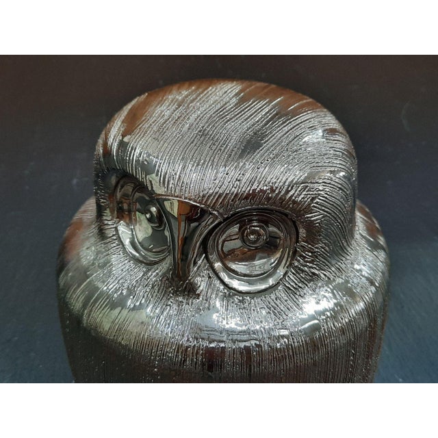 1970s Silver Ceramic Owl by Aldo Londi for Bitossi, Italy, 1970s For Sale - Image 5 of 12