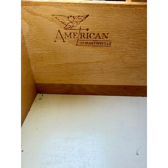 American of Martinsville 6 Drawer Dresser MCM Mid-Century Modern Dovetail Joinery Brass Legs and Accents and Glass Top For Sale - Image 12 of 12