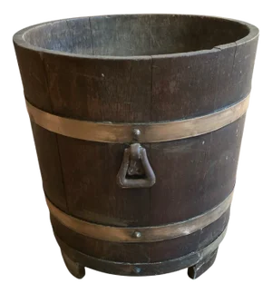 Antique Oak and Brass Bucket by R. A. Lister LTD
