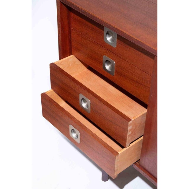 Italian Mid-Century Modern Sideboard in Teak with Four Drawers, 1960s For Sale - Image 6 of 12