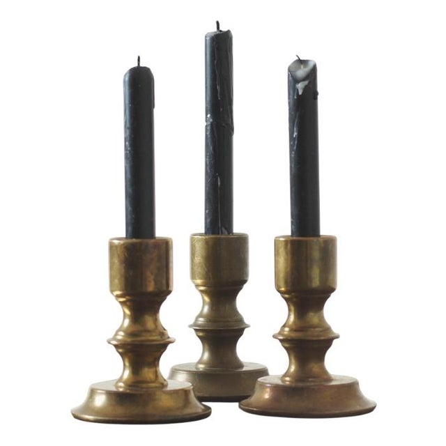 Vintage Norwegian Brass Candlesticks, 1970s, Set of 3 For Sale - Image 6 of 6