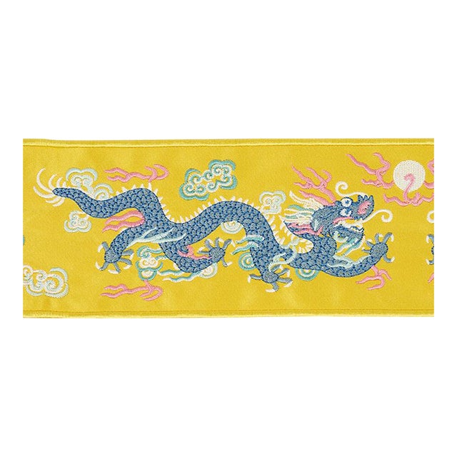 Sample - Schumacher Lili Dragon Tape in Yellow For Sale