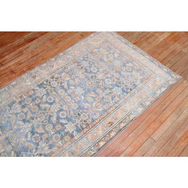Zabihi Collection Light Blue Persian Malayer Small Runner For Sale In New York - Image 6 of 8
