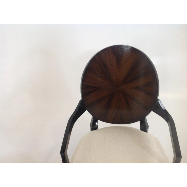 1980s Modern Walnut Arm Chairs- a Pair For Sale - Image 4 of 7