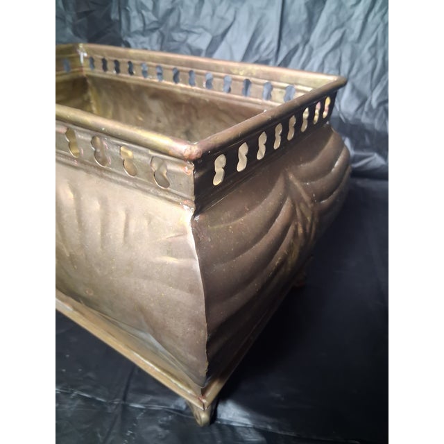 Mid 20th Century Mid Century Solid Brass Jardiniere / Planter / Cachepot For Sale - Image 5 of 10