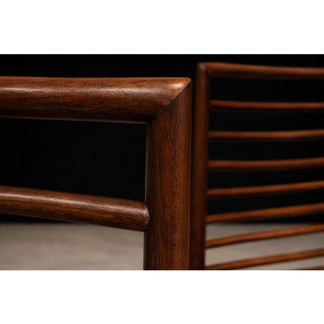 Wood Set of 2 Chairs in Hardwood & Leather, Joaquim Tenreiro, 1950s - Lot 337A For Sale - Image 7 of 8