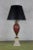 Metal Italian Mid-Century Murano Glass Table Lamp With Gold Inclusions and Marble Base For Sale - Image 7 of 9