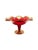 Red Glass Compote With Gold Detailing For Sale
