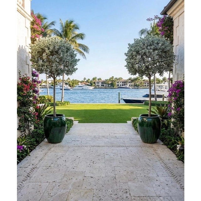 Ceramic Pair of Vintage Emerald Green Glazed Ceramic Planters For Sale - Image 7 of 11