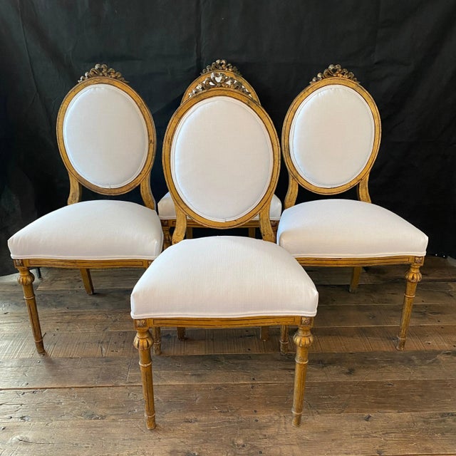 French Louis XV Giltwood Dining Chairs -Set of 4 For Sale In Portland, ME - Image 6 of 12