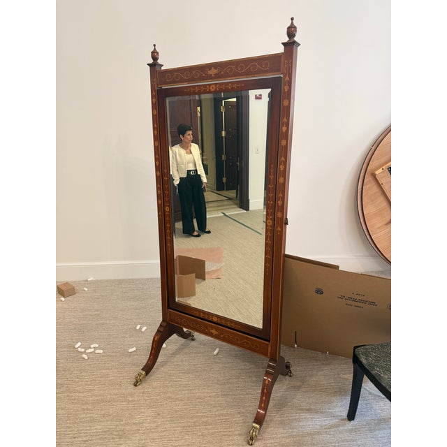 Early 21st Century Italian Neoclassical Gilt and Hand Painted Mirror For Sale - Image 5 of 5