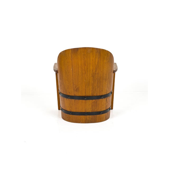 Pine Armchair with Black Iron from Åby Bruk, Sweden, 1940s For Sale - Image 4 of 9