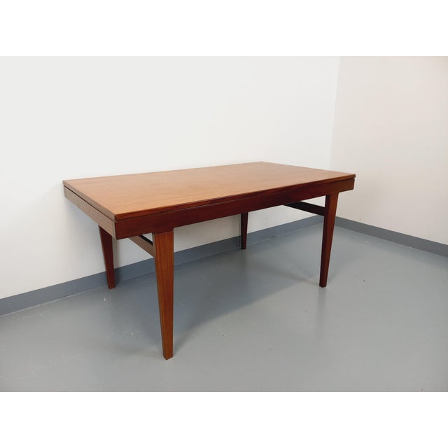 Vintage Scandinavian Dining Table in Teak with Extension, 1960s For Sale - Image 17 of 18