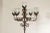 Metal Wrought Iron Floor Candelabra With Glass Shades For Sale - Image 7 of 12