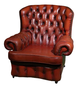 Vintage Tufted Chair in Mandarin Red