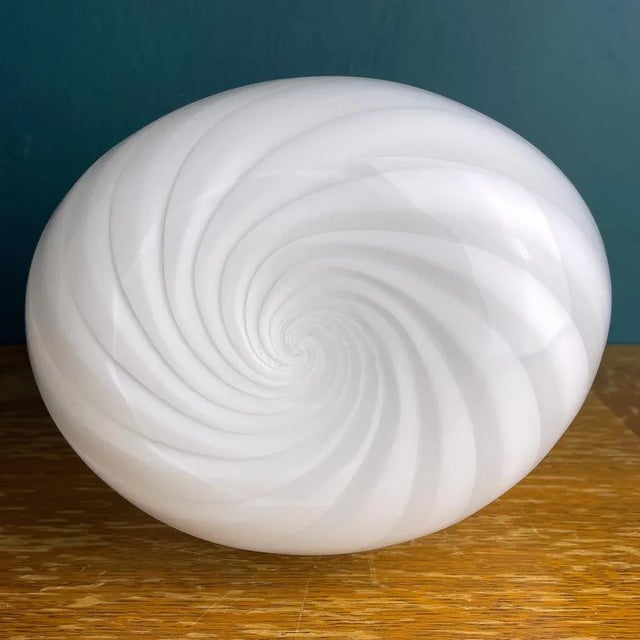 White Swirl Murano Glass Vase, Italy, 1980s For Sale - Image 11 of 13