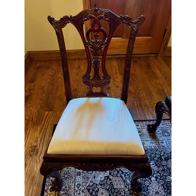 Queen Anne (6) Maitland-Smith Philadelphia Upholstered Dining Chair For Sale - Image 3 of 8