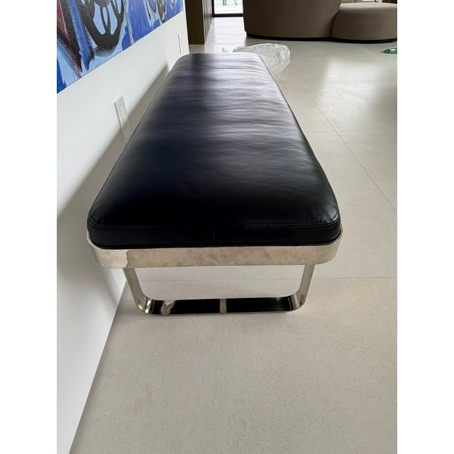 Pace Collection Vintage Custom Upholstered Modern Bench For Sale - Image 4 of 4
