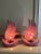 1980 Pink Flame Art Deco Lamps - a Pair For Sale In New York - Image 6 of 12