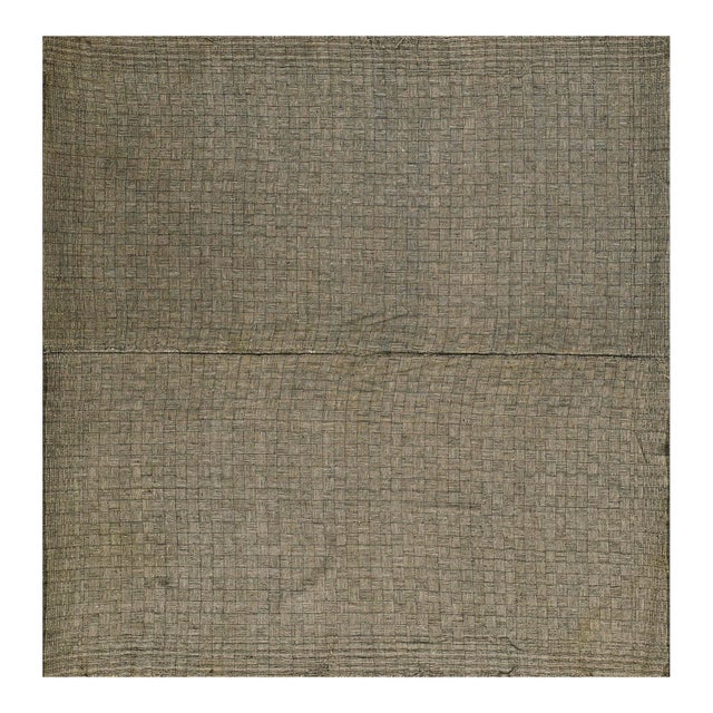 1920s Multi Geometric Modernist Antique Shawl Rug 5' 6'' X 5' 8'' Wool Knotted Carpet For Sale