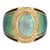 Natural Opal Diamond Ring Enamel Vintage 18k Yellow Gold Wide Cigar Band Sz 7 For Sale