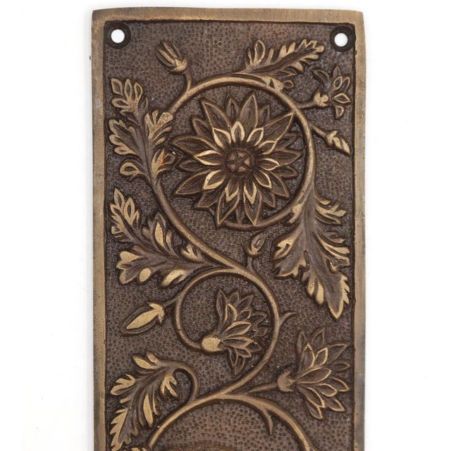Victorian Pair of Victorian Reproduction Tropical Parrot Brass Door Push Plates For Sale - Image 3 of 7