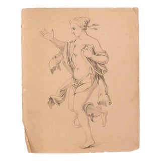 Benoit Andos, Female Figure, Lithograph, 19th Century For Sale