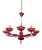 Vintage Cranberry Murano Glass 10 Armed Chandelier For Sale