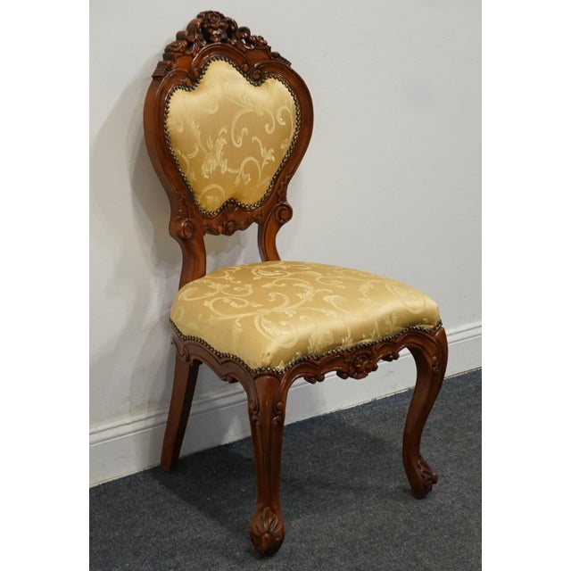 Vintage Antique Traditional Rococo Style Carved Accent Side Chair For Sale - Image 4 of 11