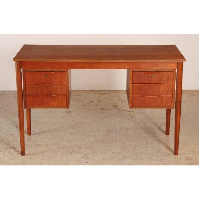 Mid-Century Modern Danish Teak Pedestal Desk, 1960s For Sale - Image 15 of 15