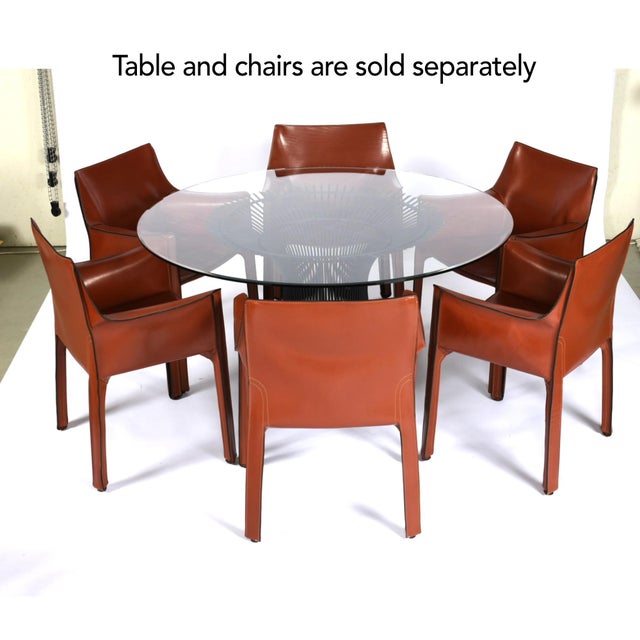 Mario Bellini for Cassina Cab 413 Italian Red Leather Dining Chairs Set of 6 For Sale - Image 13 of 18
